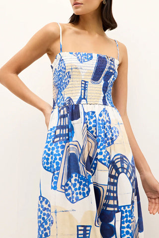 Abstract Printed Midi Dress