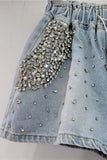 Embellished Button-Front Casual Shorts