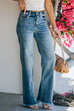 High-Waisted Straight-Leg Jeans