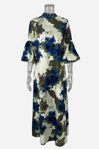 Statement Puff-Sleeve Maxi Dress