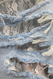 Distressed Straight-Leg Jeans with Lace Insert