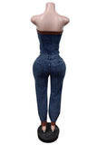 Strapless Button-Front Pants Set