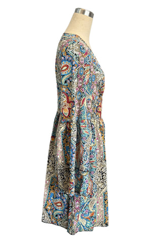 V-Neck Paisley Cocktail Dress