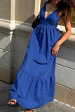 V-Neck Long Casual Dress