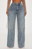Patterned Straight-Leg Denim Jeans