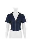 Zip-Front Fitted T-Shirt Polo