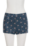 Star-Patterned Sequin Casual Shorts