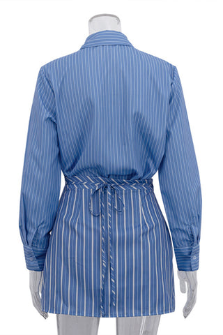 Striped Skirt Set with Collar