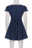Lace-Trimmed Polka Dot Casual Dress