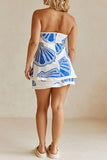 Shell Print Strapless Mini Dress
