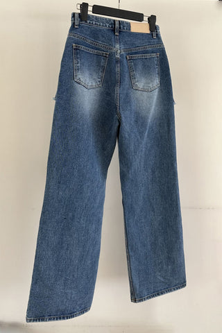 Distinctive Layered Straight Jeans