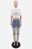 Lace-Up Cutout Straight Jeans