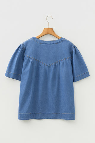 Button-Up Casual T-Shirt