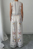 Floral Sleeveless Pants Set