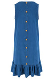 Button-Back Denim Dress