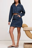 Chic Denim Skirt Set
