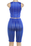 Polka Dot Sleeveless Shorts Set
