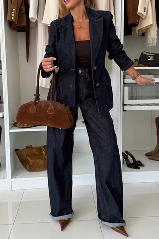 Tailored Denim Straight Jeans