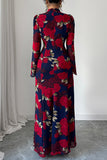 Floral Maxi Dress with Bell Sleeves