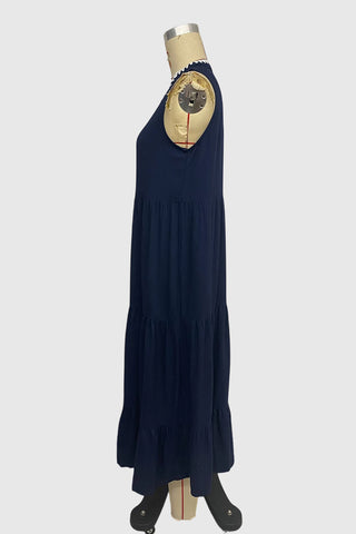 Sleeveless V-Neck Tiered Dress