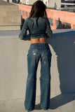 Embellished Straight-Leg Denim Jeans