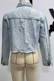 Distressed Casual Denim Jacket