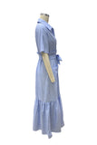 Belted Button-Front Maxi Dress