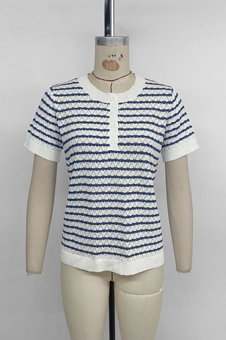 Striped Buttoned T-Shirt
