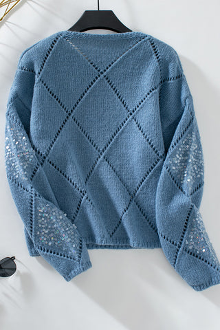Sequin Embellished Knit Sweater
