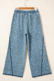 Wide-Leg Leopard Print Casual Pants