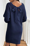Bow-Back Knit Casual Dress
