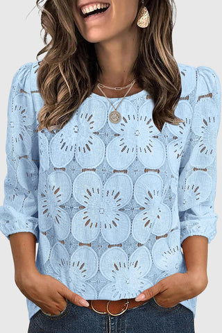 Floral Eyelet Blouse