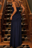 Strappy Ruched Evening Gown