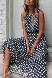 Sleeveless Polka Dot Casual Dress