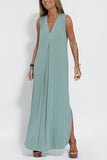 Sleeveless V-Neck Maxi Dress
