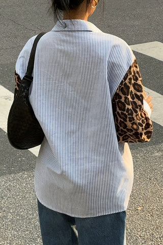 Mixed Print Button-Front Shirt