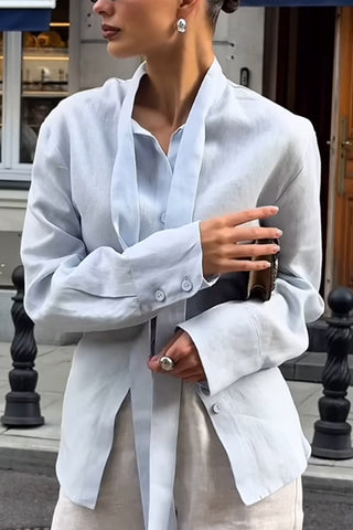 Button-Up Long Sleeve Blouse