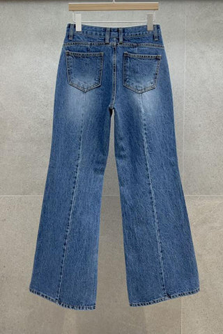 High-Waisted Straight Jeans