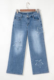 Elastic Waist Wide-Leg Jeans