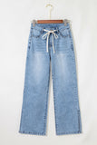 Split-Hem Straight Jeans