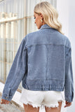 Studded Button-Front Denim Jacket