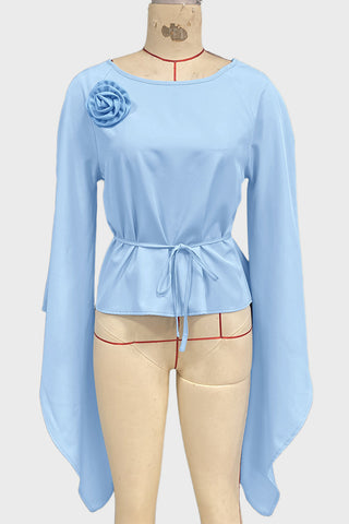 Flowing Cape Sleeve Blouse