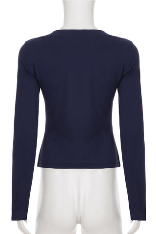 Button-Front Graphic Long-Sleeve Shirt
