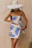 Strapless Shell Printed Two-Piece Set