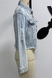 Distressed Casual Denim Jacket