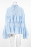 Ruffled High-Neck Blouse
