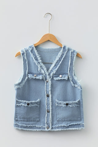 Frayed Edge Denim Vest