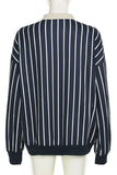 Striped Long-Sleeve Polo Top