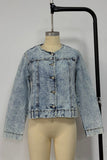 Button-Front Denim Jacket