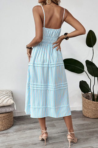 Striped Casual Midi Dress